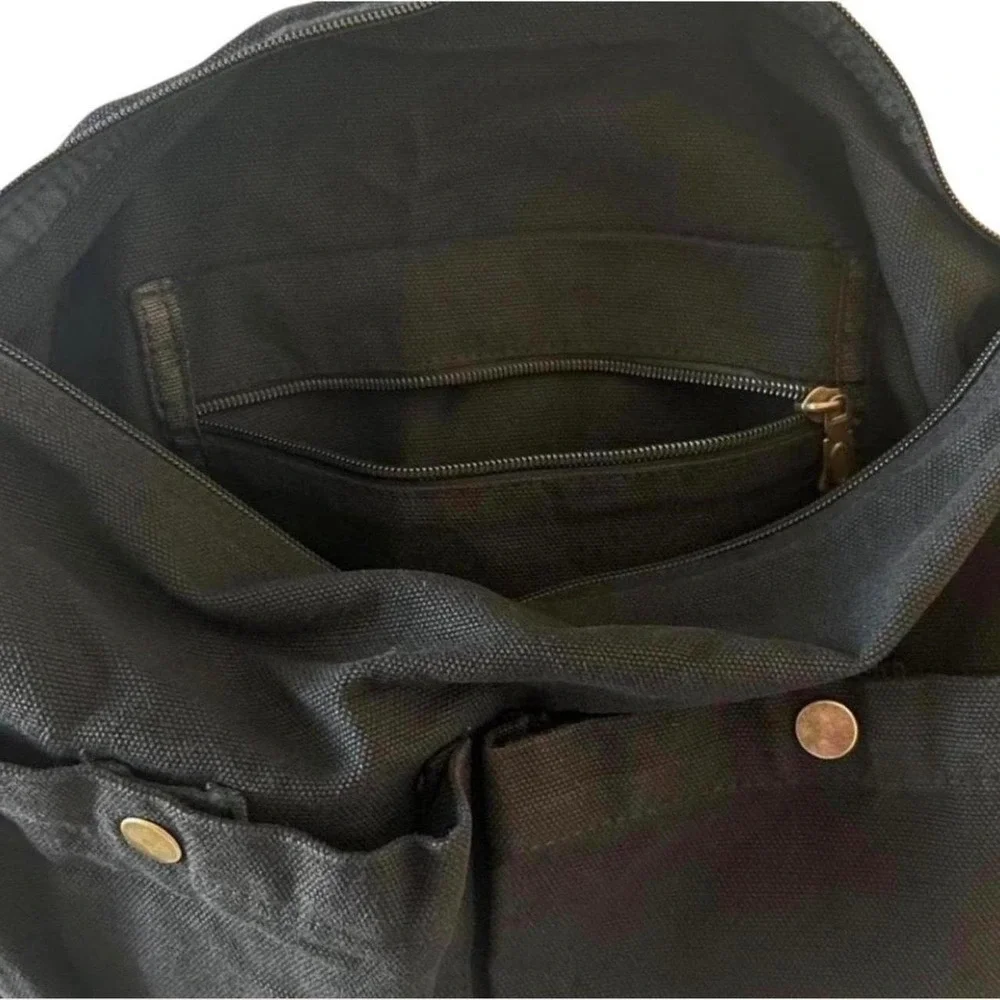 Unisex Canvas Crossbody / Messenger Bag - Large Capacity - Black - New